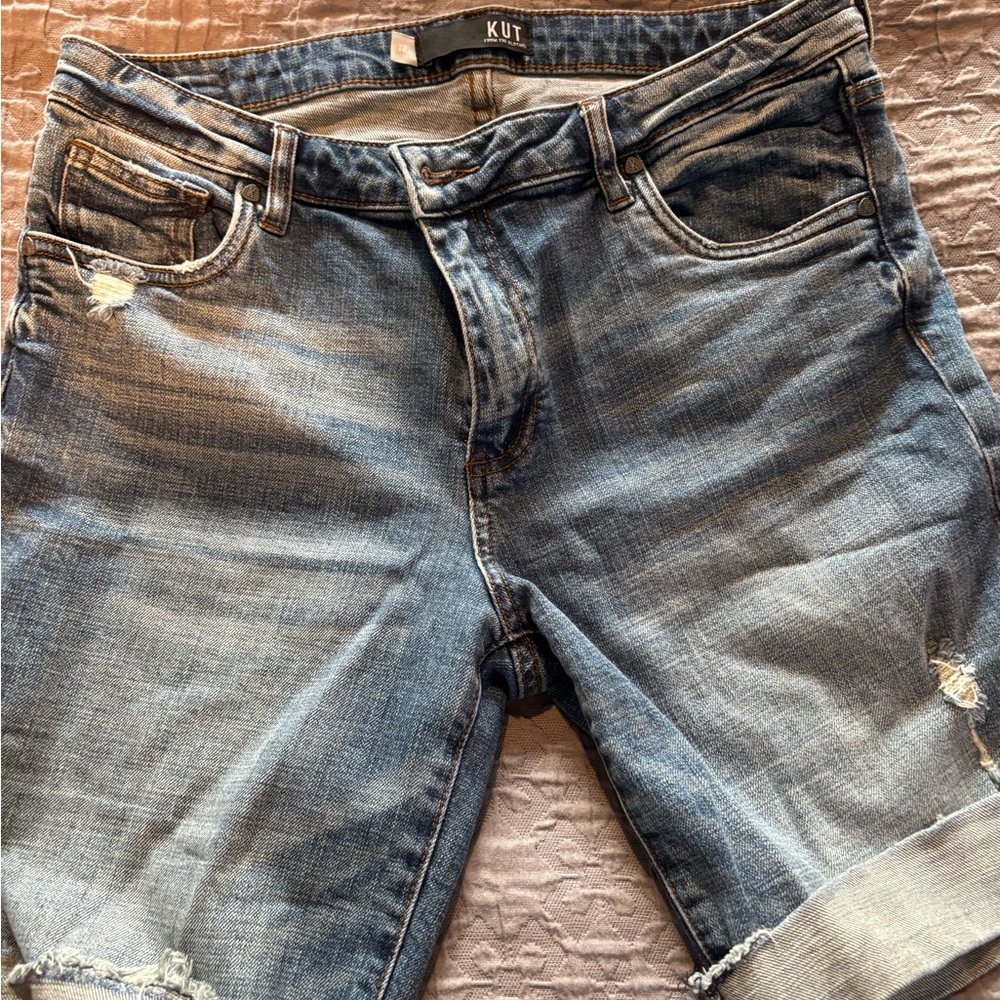 Kut from the Kloth Light Blue Distressed Jean Shorts